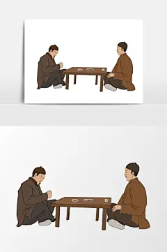 古代人物插画元素
