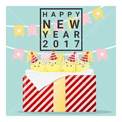 快乐，新到 2017 年卡与鸡，动物新的一年，至 2017 年，矢量图#新年# #春节# #过年# #鸡年# #2017年# #新年素材# #春节素材# #海报# #设计素材# #生肖# #平面设计# #新年海报# #鸡年海报# #2017数字背景# #圣诞节装饰# #公鸡# #卡通插画# #雄鸡# #新年贺卡# #鸡年日历# #2017年日历# #白背景# #rooster# #金鸡报春# #红包设计# #圣诞节素材# #新年banner# #新年计划# #新年目标# #福字#