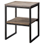 side table from target: would also give you additional storage/  Big books can be displayed horizontally or you could use decorative box Accent Table - Iron and Wood