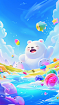 csfreei3996_a_cartoon_style_game_background_a_huge_polar_bear_i_d