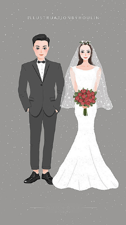 两个人的婚礼系列插画 #设计秀# #婚礼...