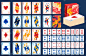 Playing gaming cards vector illustration set.