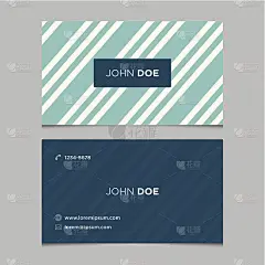 条纹名片模板