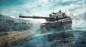 Armored Warfare - Water, Alik Sarkisyan : Promo art for Armored Warfare game. I was provided with 3d geometry of tank. In the end i've used photo mixed with 3d base. Tank is think is challenger 2, if i remember it correctly. <br/>The hardest part wa
