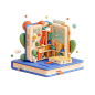 youyouyouwa_A_building_made_of_open_books_No_plants_clay_style__8cd5178c-10a9-4481-bc12-2a7f