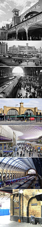 【国王十字火车站】伦敦King’s Cross火车站，距今已经有160年的历史，如今仍是伦敦最繁忙的车站之一。这个古老的车站见证了一百多年来伦敦人匆忙的脚步，而且还是众多电影中的经典场景，包括007，卓别林，福尔摩斯，哈利波特等。如果你来伦敦，可以去这里看看。霍格沃茨列车所在的9¾站台也还在（转）