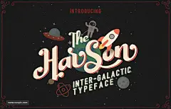 一款创意插画英文字体Harson Inter-Galactic Typeface Demo 字体下载 