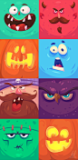 Happy Halloween illustrations (Vector) : Happy halloween illustrations 2015. Set of vector illustrations for Sale.