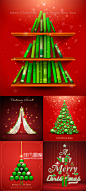 创意造型圣诞树矢量图下载-非凡图库