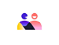 Meet.io  colorful modern talk chat people meet logomark logo branding