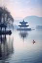 国内城市杭州西湖美景旅游景点风景摄影图