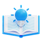 Book with Light Bulb  3D Icon