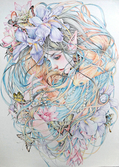 水蓝0采集到彩铅