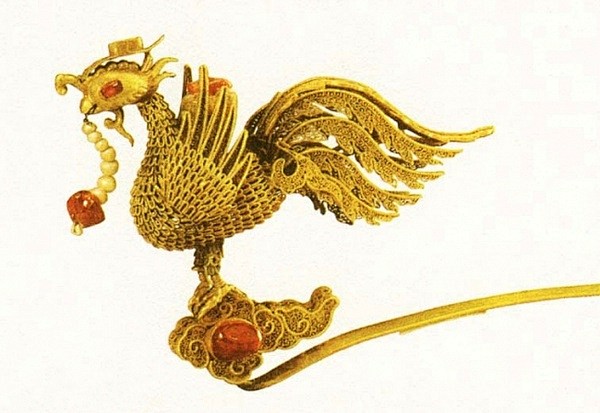 06:42:26累丝嵌宝衔珠金凤簪 明@北坤人素材中国-古代-首饰叶之无舞蝶