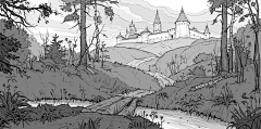 jfen9采集到吉卜力、moebius 风格插画