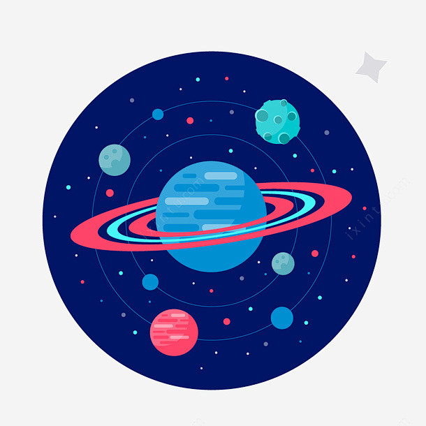 星球太空航天矢量图图标 月球 流星 矢量...