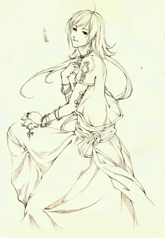 手绘古风人物画-动漫图片-Q友乐园