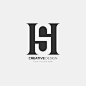 Premium Vector | Hs or sh negative space creative letter logo