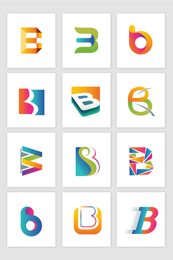 b字母创意logo标识矢量素材