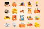3D Furniture Element Icon Vol 2 20款独特卡通家具元素3D立体图标Icons设计素材包 - UIGUI