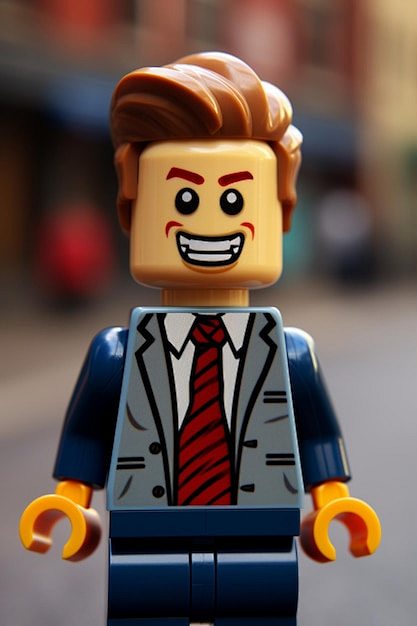 A lego figure with a...