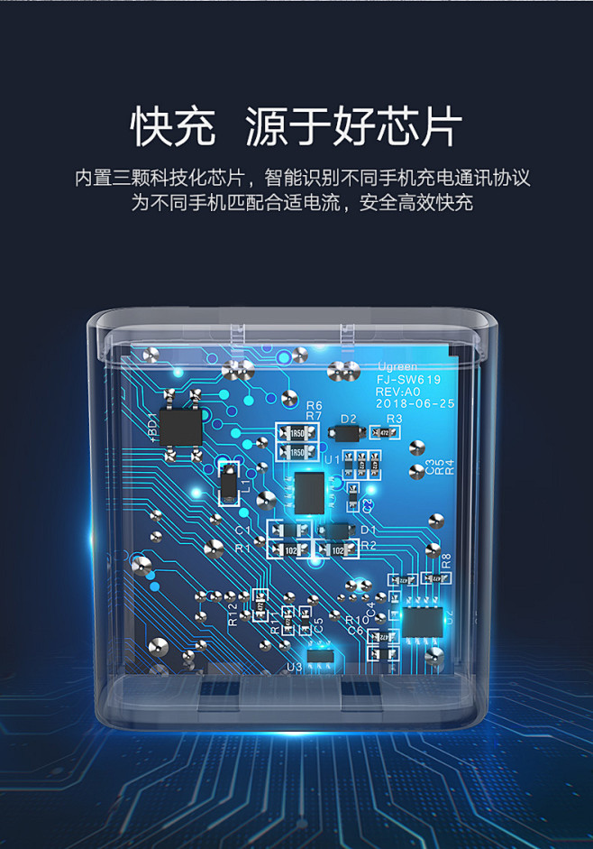 绿联双口充电器多口USB充电头3.1A快...