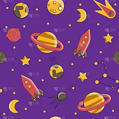 儿童,科学,太空,动画片,可爱的,太空船,纺织品,壁纸,火箭,绘制