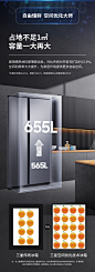 Samsung/三星655L大容量风冷对开两门变频冰箱家用RS62R5007M9-tmall.com天猫
