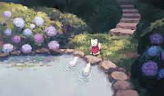 来自画师 nynne 的一组温暖治愈的插画作品 （twi：beanynne）