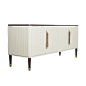 MODERN WHITE SIDEBOARD |  luxury furniture piece with brass details  |www.bocadolobo.com #modernsideboard #sideboardideas: