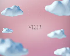 卡通风格云彩背景插画素材-图片ID：303700881