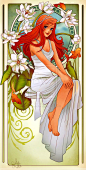 Love these Disney Princess Pictures - Disney Princesses Mucha Style Pin-Up Art — GeekTyrant: 