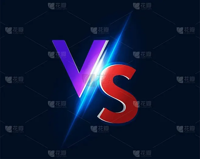 Vs图标矢量标志的战斗战斗游戏插图在暗光雷光背景素材-花瓣网