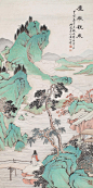 黄山寿 青绿山水 立轴 设色纸本作品欣赏