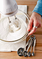 whipped cream in mixing bowl