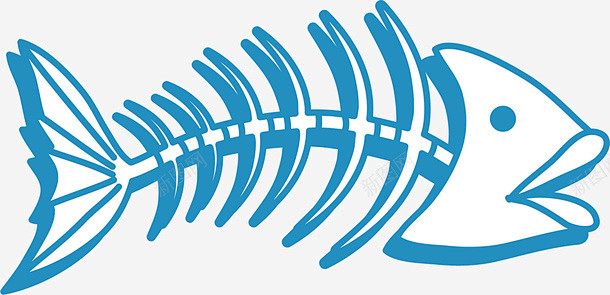 鱼尾卡通鱼骨 页面网页 平面电商 创意素...