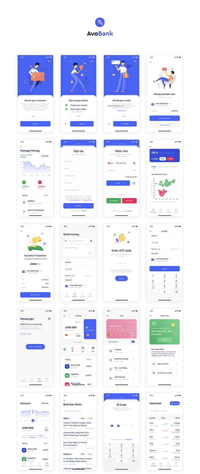 银行应用程序UI套件，Avobank