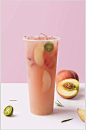 柠檬水蜜桃奶茶水果茶摄影图片-众图网