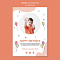 Happy birthday poster template theme Free Psd