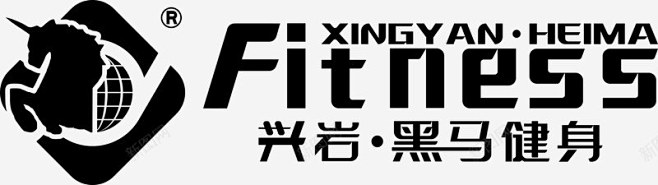 兴岩黑马健身LOGO创意设计加入很多圆弧...