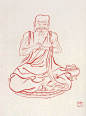 弘一法师罗汉图106幅