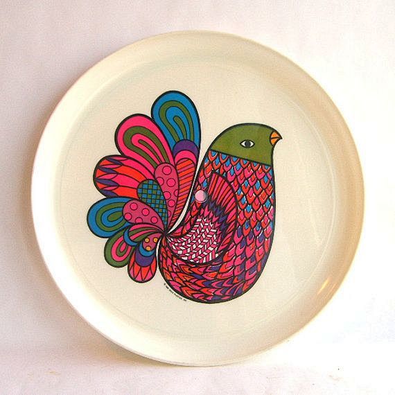 Melamine bird plate,...