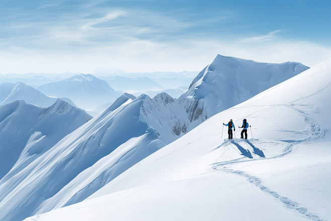 摄图网_600179106_雪山里的登山...