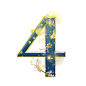 蓝色烟花数字4
