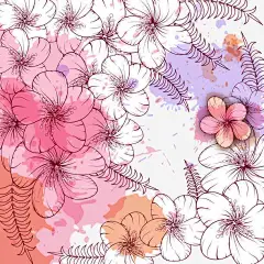 彩绘花卉背景生日贺卡高清素材 彩绘 热带 生日 生日快乐 花 花卉 贺卡 元素 免抠png 设计图片 免费下载 页面网页 平面电商 创意素材