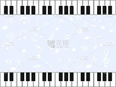 带音符的钢琴矢量插图