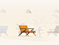 Orange chair with MacBook. <3