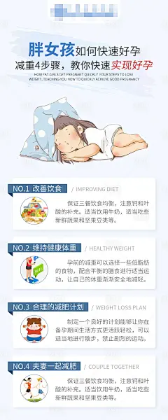 胖女孩如何快速好孕简约海报-源文件