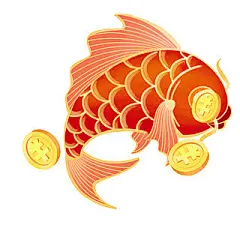 红色卡通锦鲤元素GIF动态图春节元素