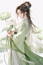AI数字艺术古风女生插画-众图网